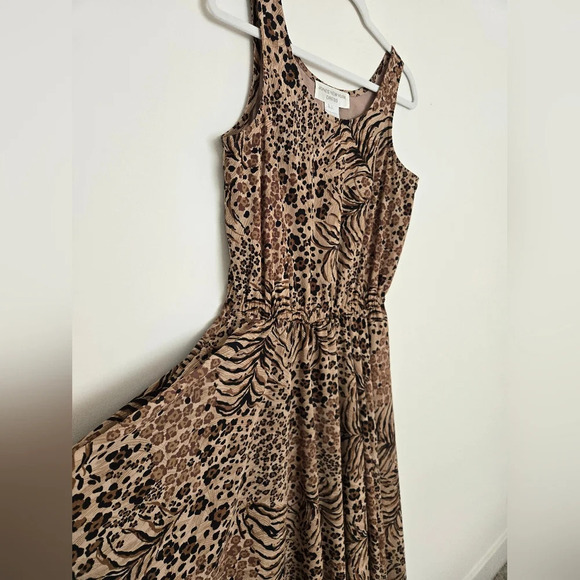 Vintage Jones New York full skirt leopard print maxi dress with pockets | 6 - Picture 6 of 6